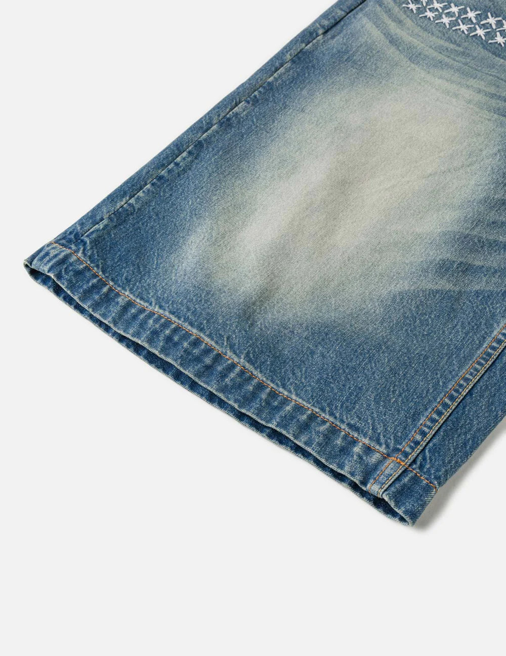 EVISU - SASHIKO PATCH DENIM SHORTS