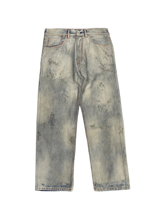 EVISU - BLEACHED DISTRESSED 5P JEANS