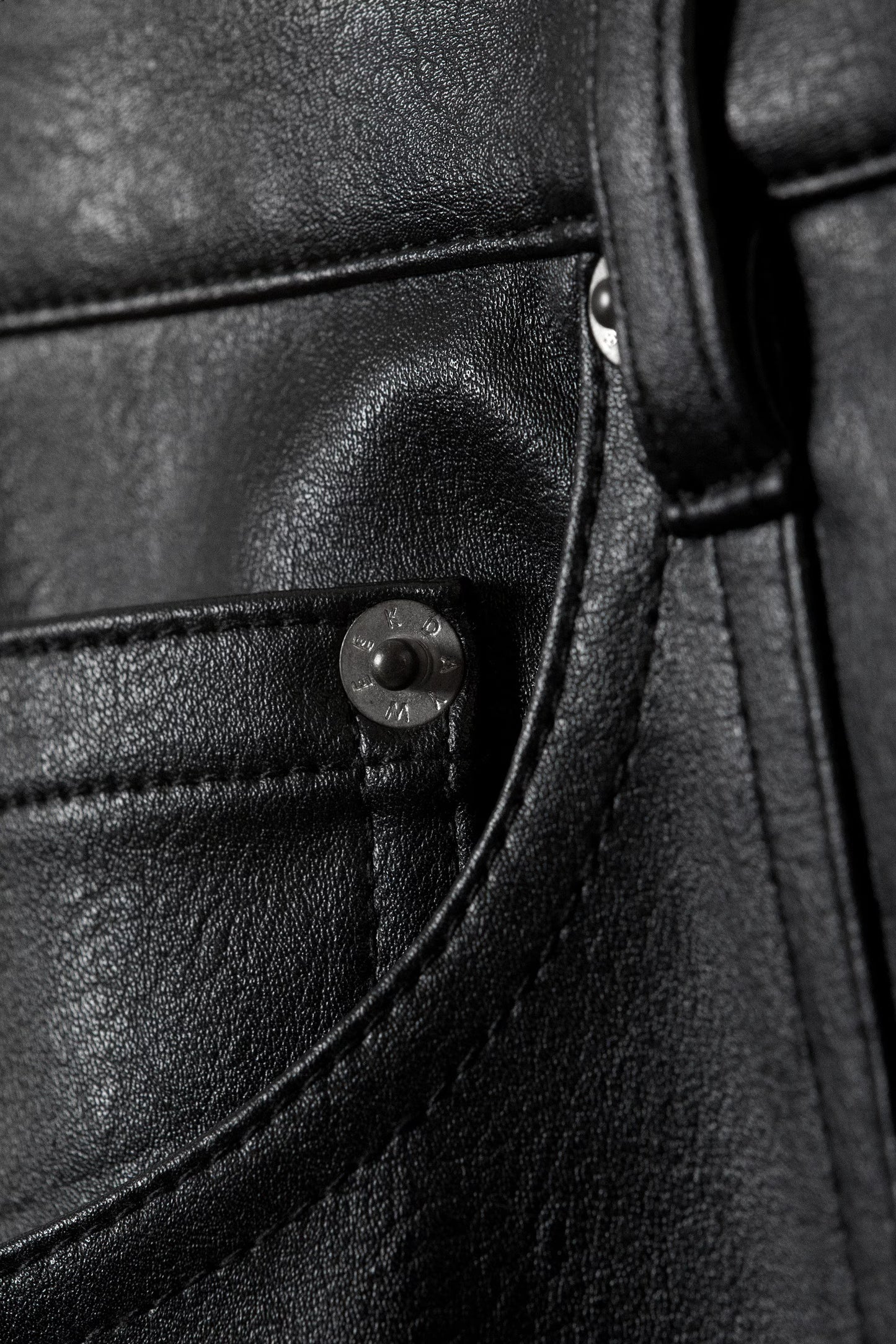 WEEKDAY - SPACE RELAXED FAUX LEATHER ZIP HEM TROUSERS