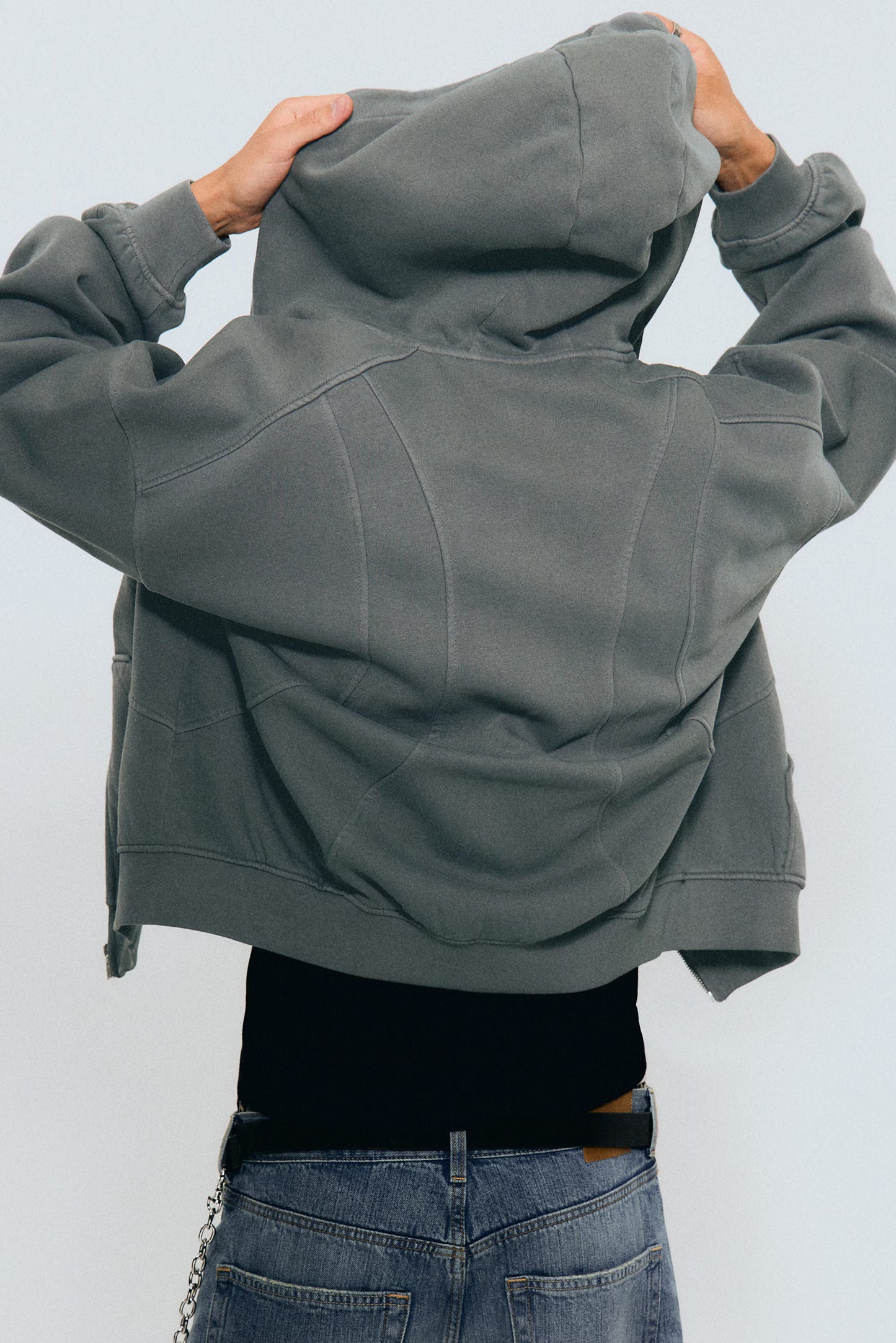 WEEKDAY - ZIP HOODIE BOB BLOCK