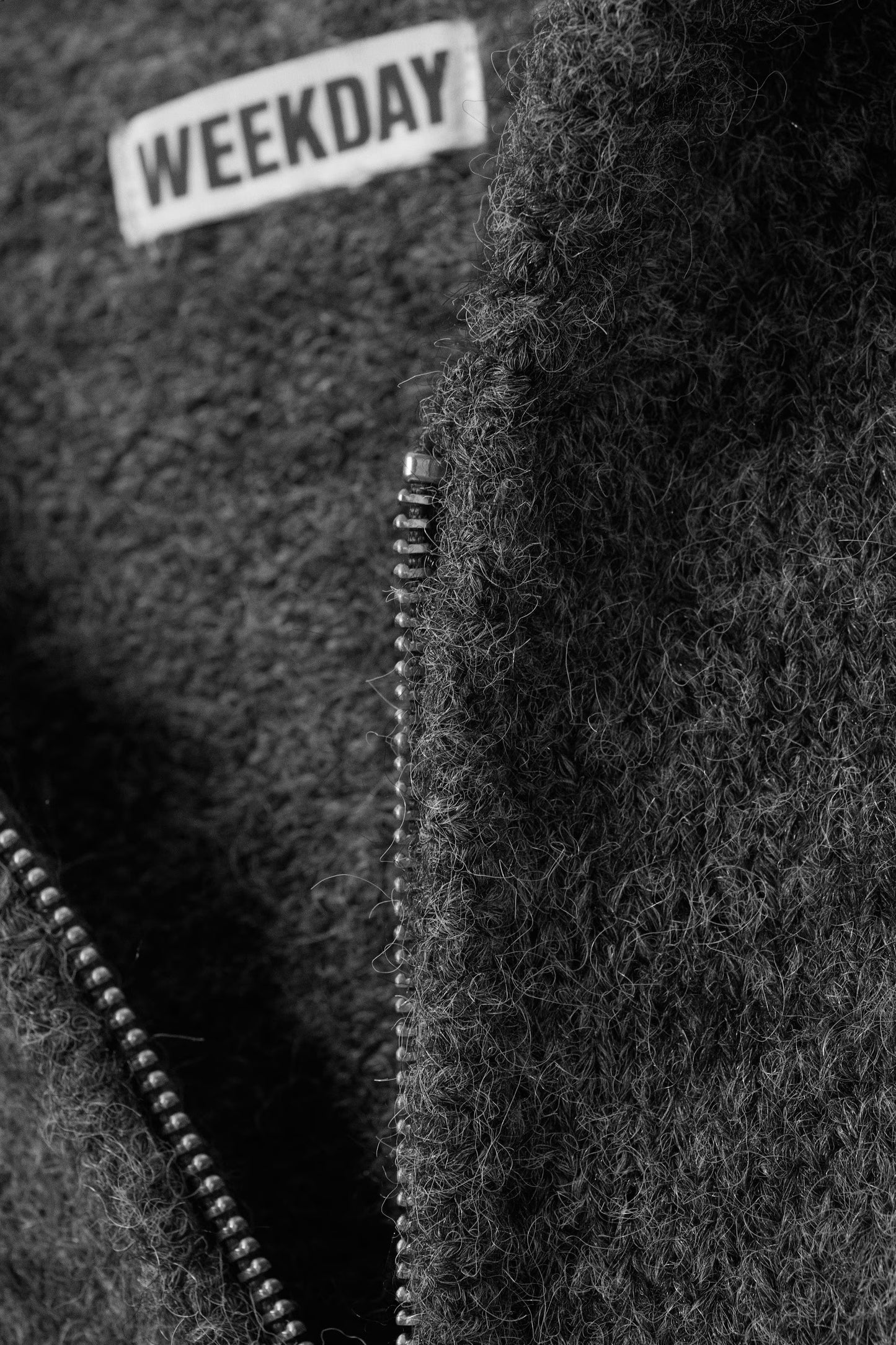 WEEKDAY - KNITTED BOXY WOOL-BLEND ZIP HOODIE