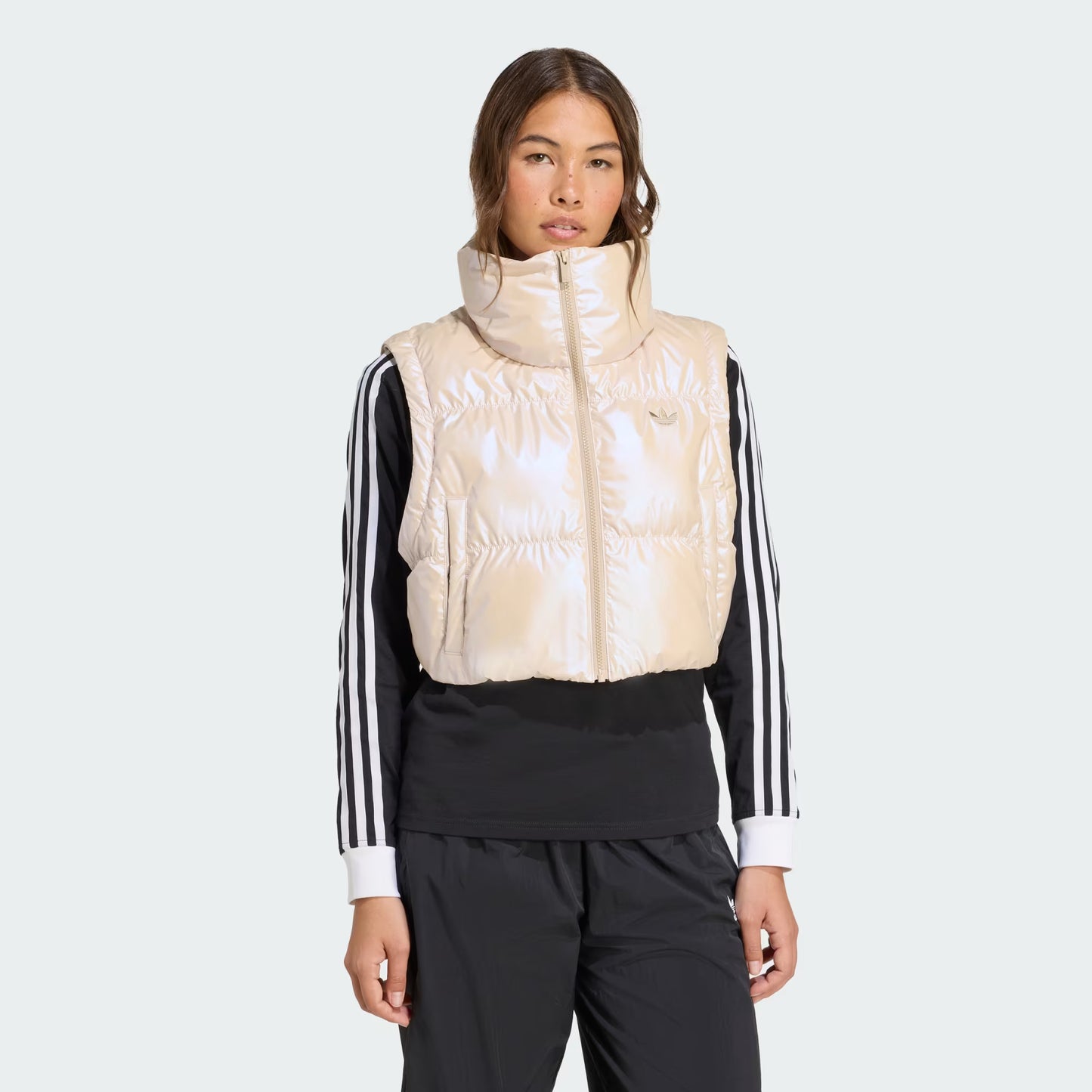 ADIDAS ORIGINALS - ESSENTIALS GLOSSY PUFFER JACKET 2 IN 1