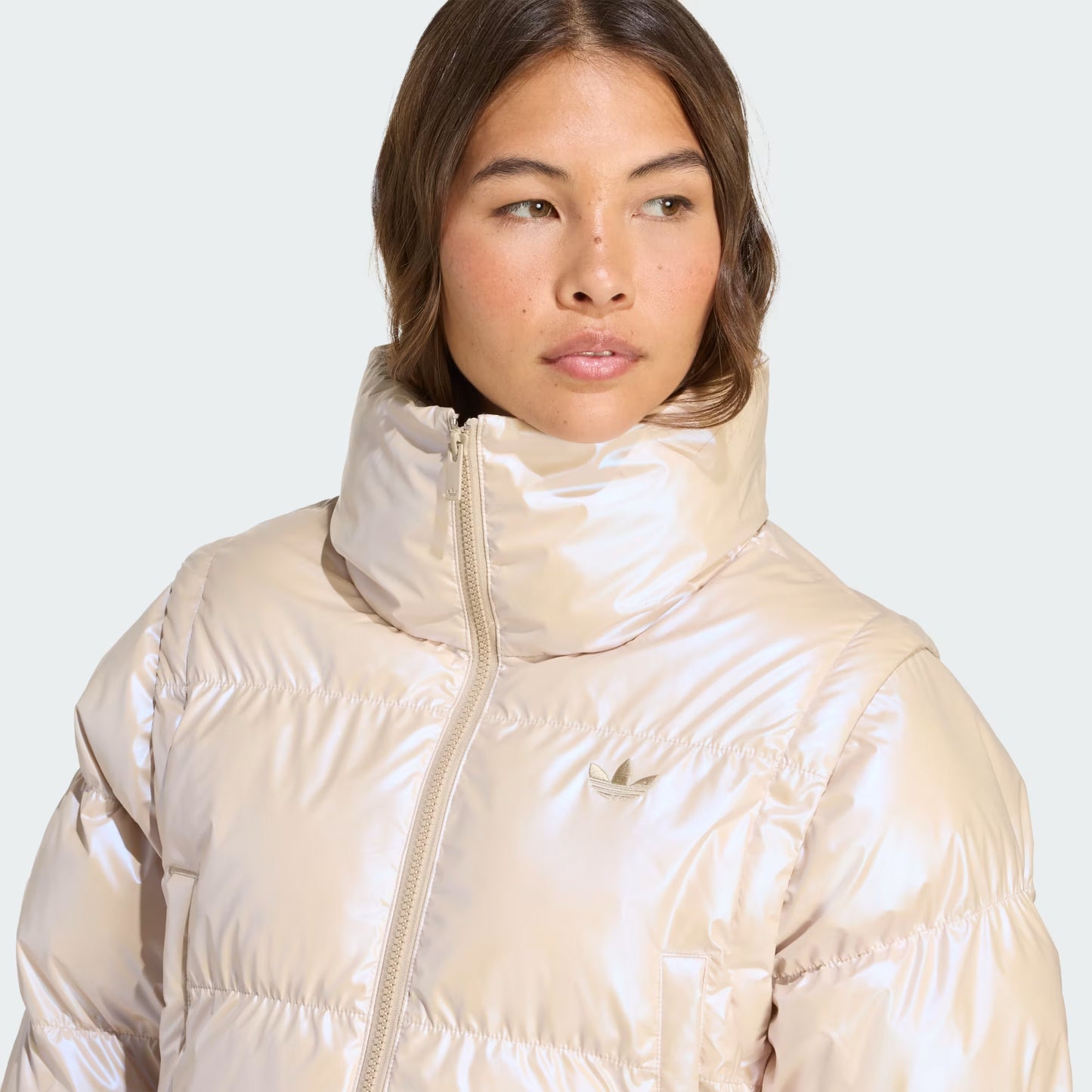 ADIDAS ORIGINALS - ESSENTIALS GLOSSY PUFFER JACKET 2 IN 1