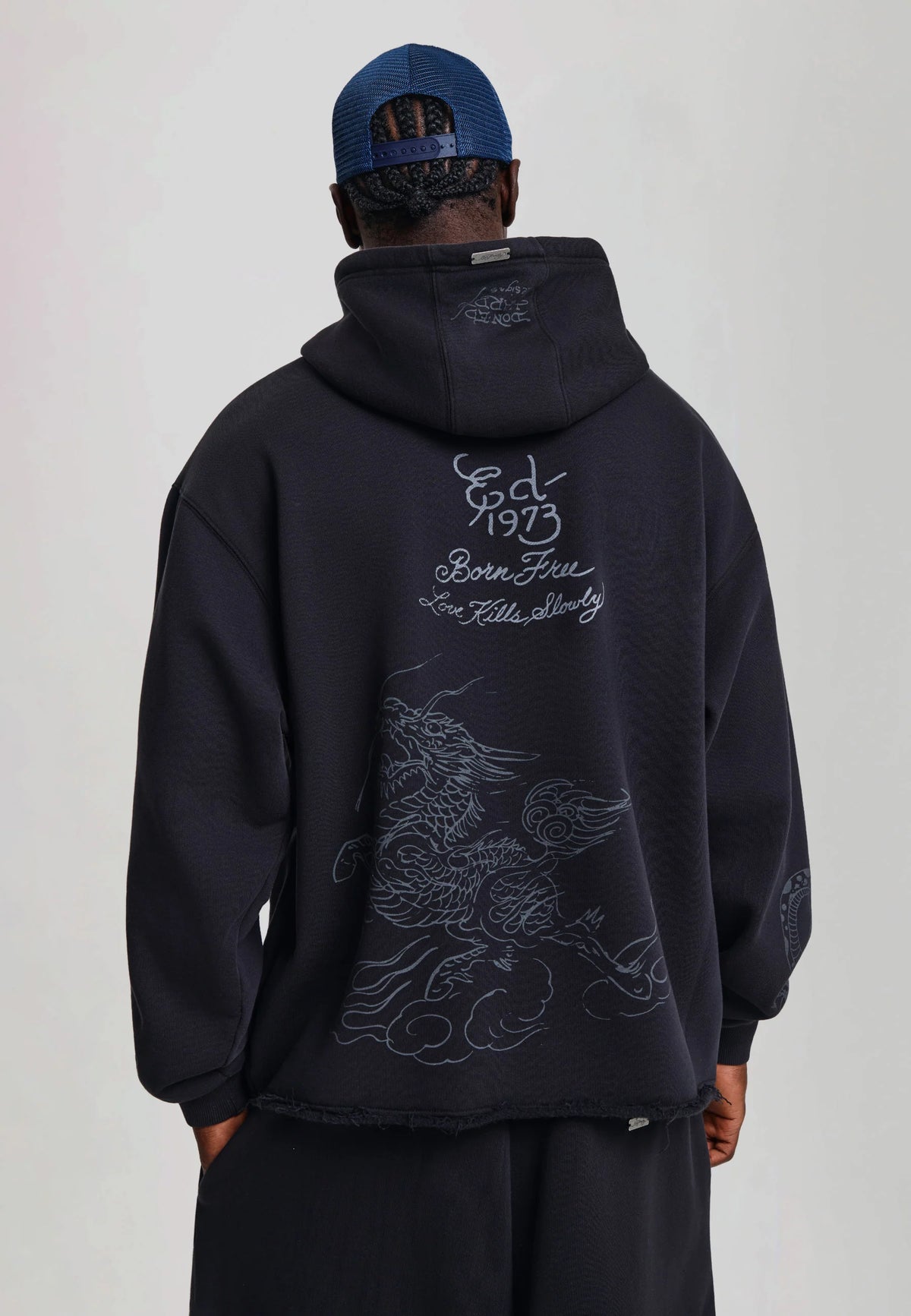 ED HARDY SHADOW GRAPHIC RELAXED HOODIE