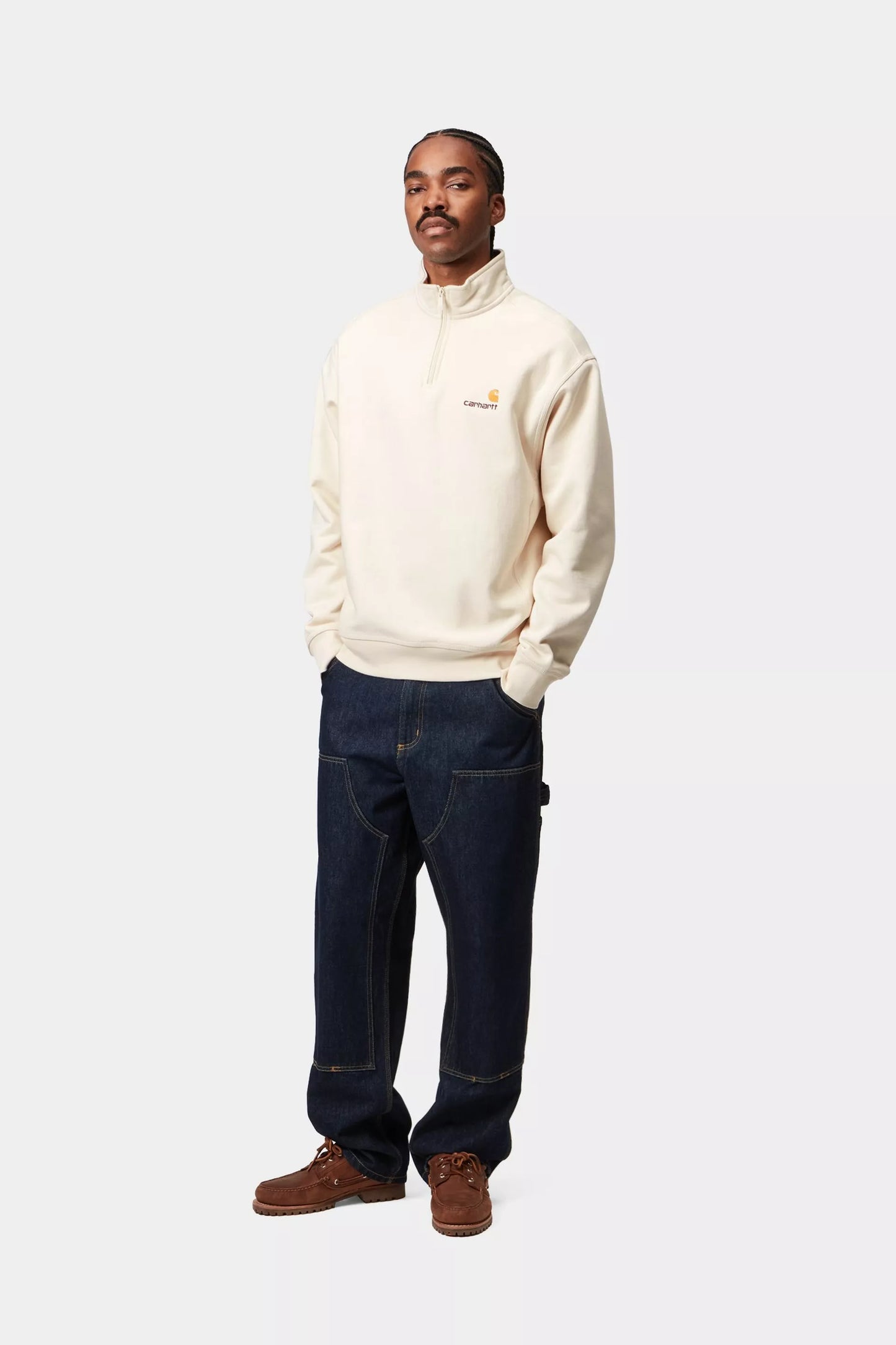 CARHARTT WIP - HALF ZIP AMERICAN SCRIPT SWEATSHIRT