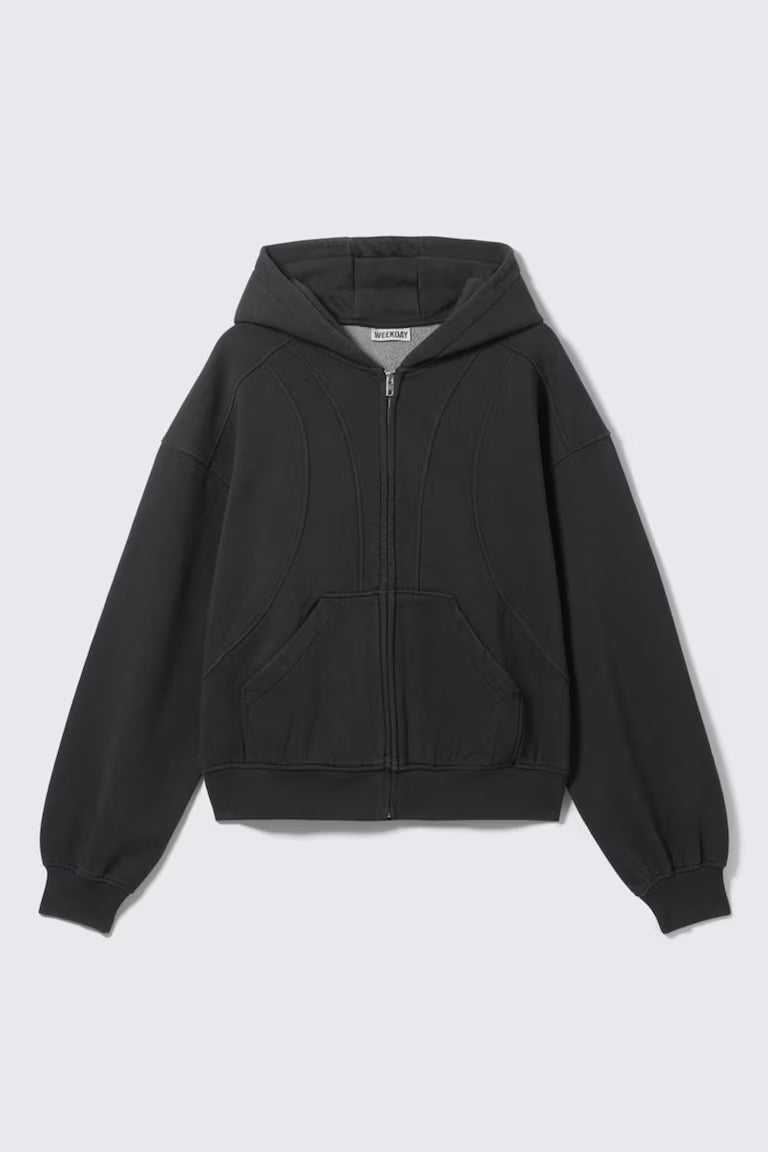 WEEKDAY - ZIP HOODIE BOB BLOCK