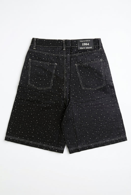 BLACK ISLAND - STUDDED DENIM CAPRI SHORTS