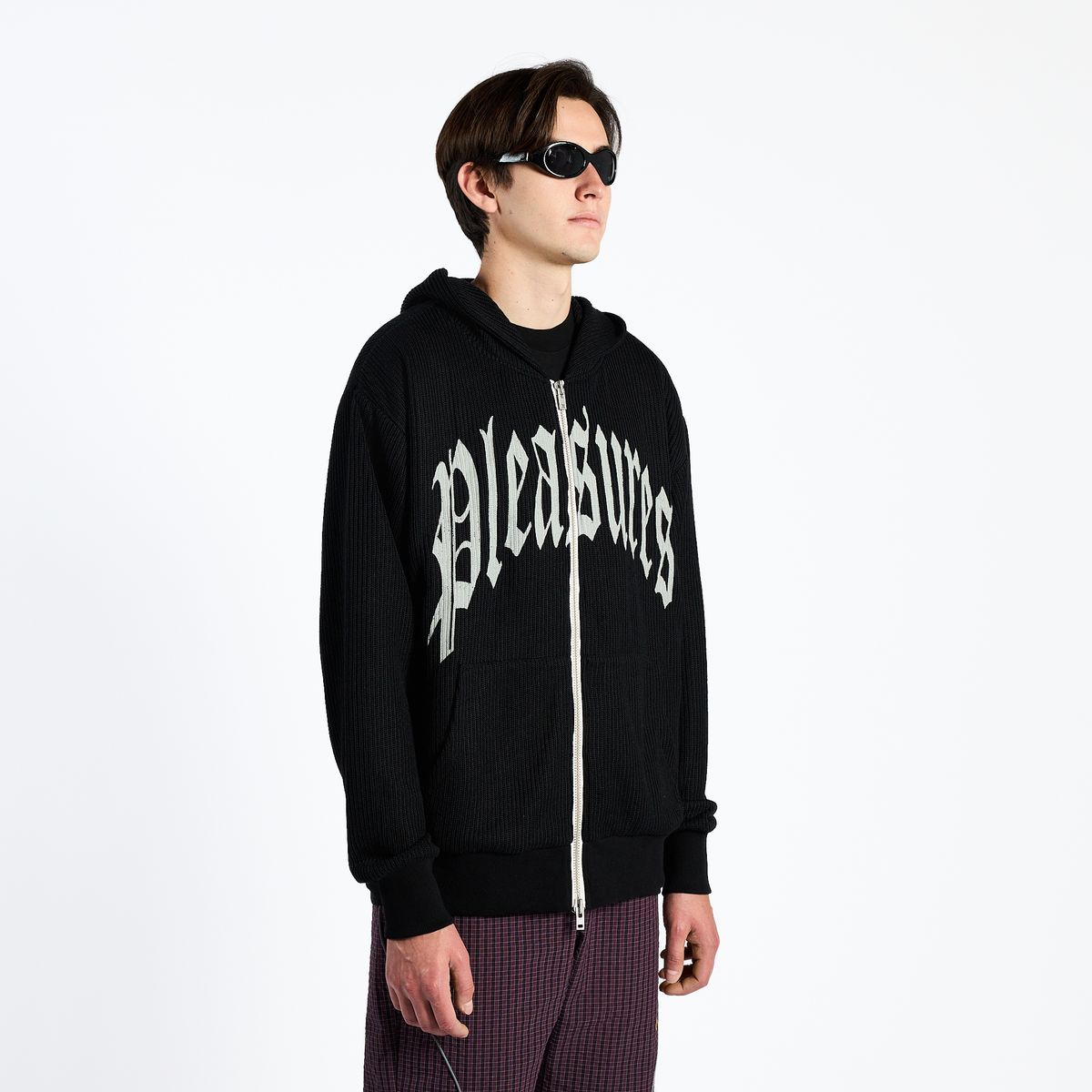 PLEASURES - TWITCH KNITTED ZIP HOODIE