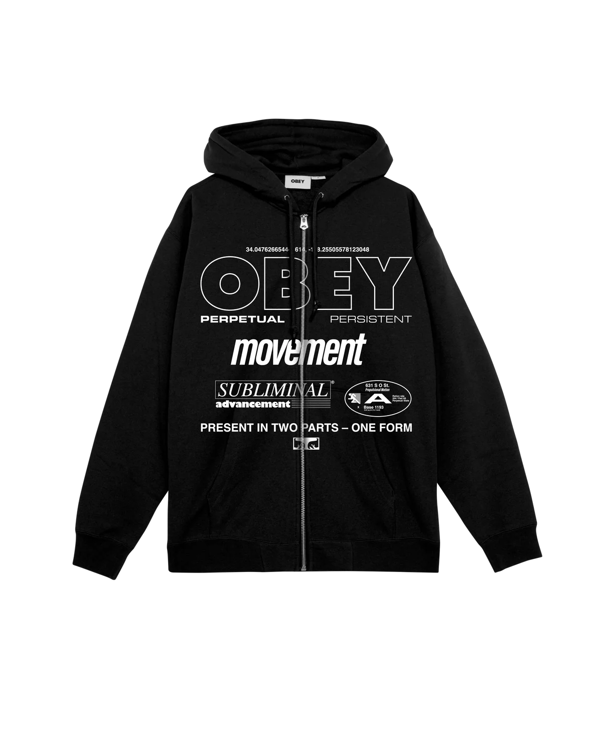 OBEY - PERSISTENT MOVEMENT PREMIUM ZIP HOOD