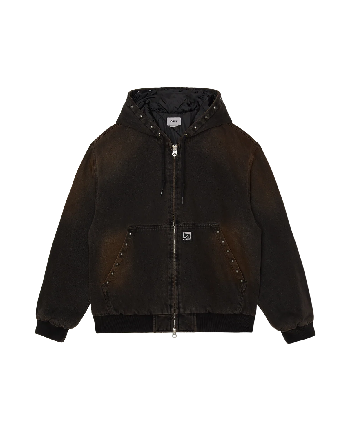 OBEY - STUDDED ZIP UP JACKET