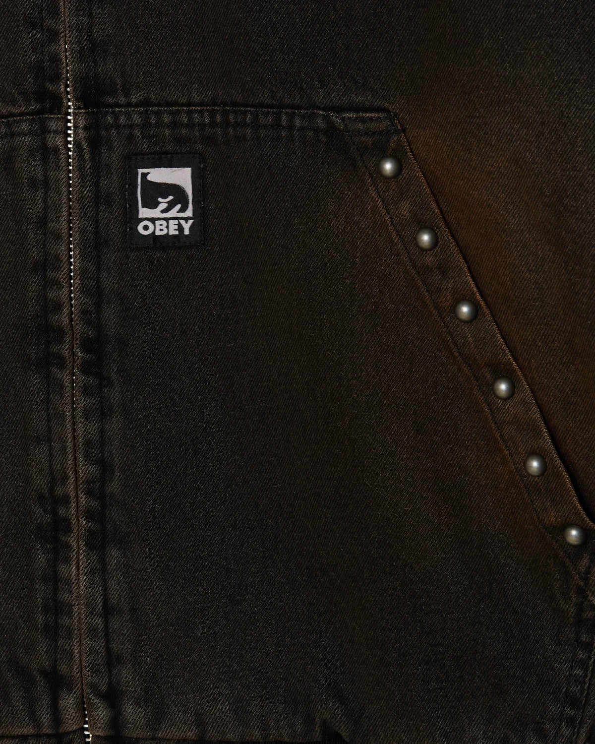 OBEY - STUDDED ZIP UP JACKET
