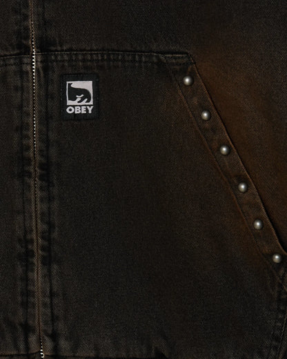 OBEY - STUDDED ZIP UP JACKET