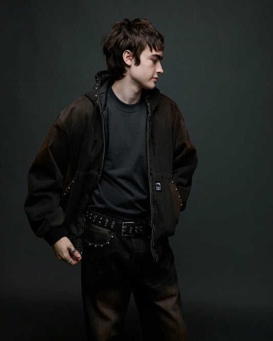 OBEY - STUDDED ZIP UP JACKET