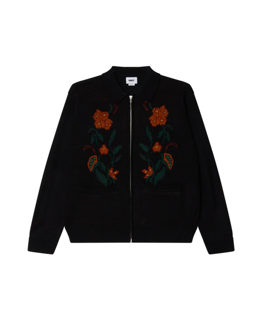 OBEY - FLORAL ZIP CARDIGAN
