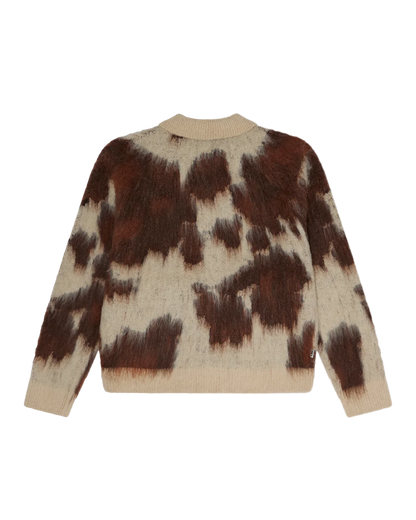 OBEY - COW PATTERN ZIP SWEATER