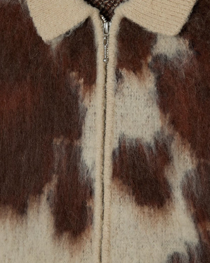 OBEY - COW PATTERN ZIP SWEATER