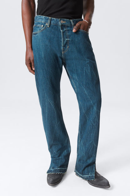WEEKDAY - SPACE SPLIT-HEM RELAXED STRAIGHT LEG JEANS