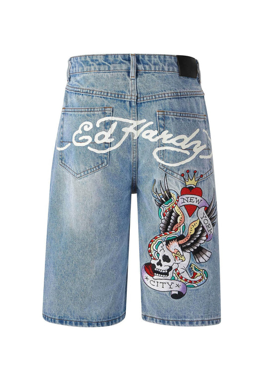 ED HARDY - NYC SKULL DENIM JORTS