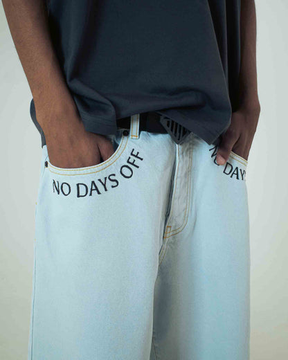 IUTER - FRINGED BAGGY DENIM SHORTS