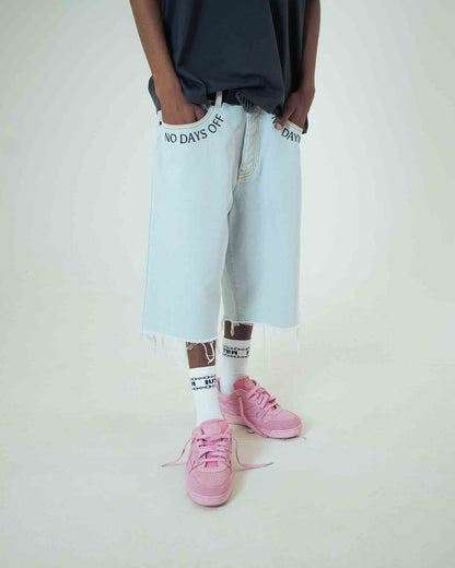 IUTER - FRINGED BAGGY DENIM SHORTS