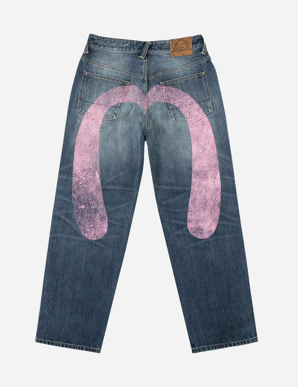 EVISU - PINK DAICOCK RIPPED JEANS
