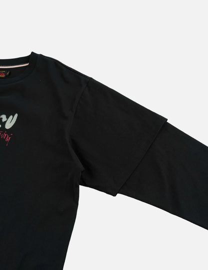 EVISU - DARUMA PRINT FAUX LAYERED LONG-SLEEVE T-SHIRT