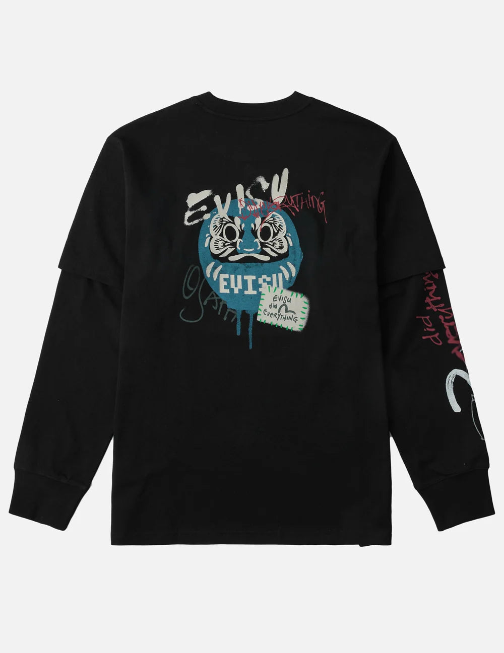 EVISU - DARUMA PRINT FAUX LAYERED LONG-SLEEVE T-SHIRT