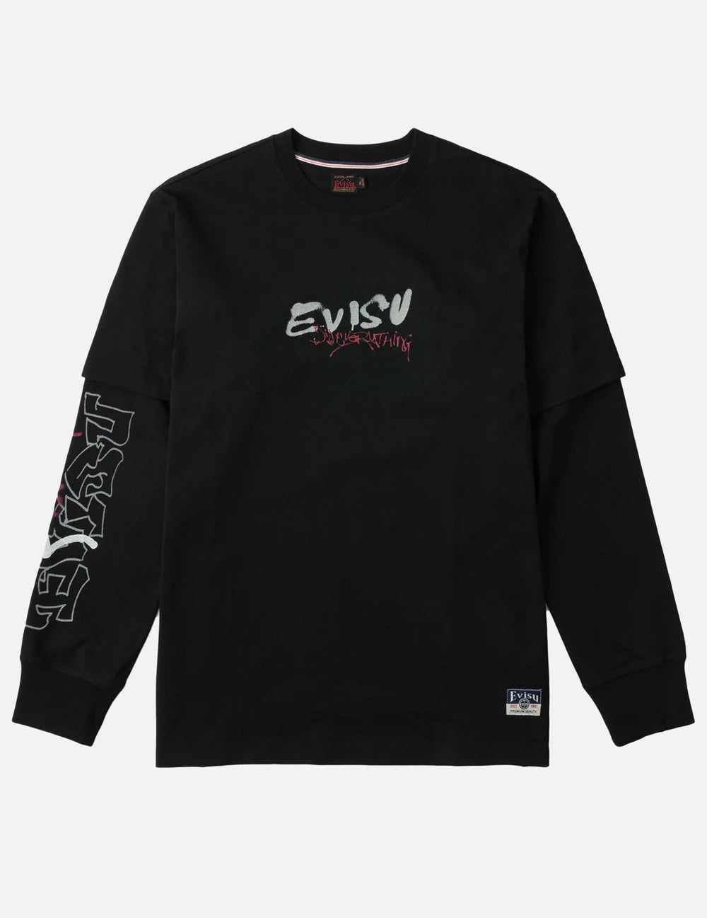 EVISU - DARUMA PRINT FAUX LAYERED LONG-SLEEVE T-SHIRT