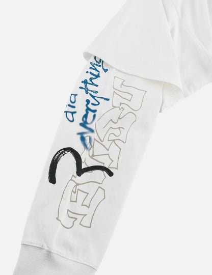 EVISU - DARUMA PRINT FAUX LAYERED LONG-SLEEVE T-SHIRT