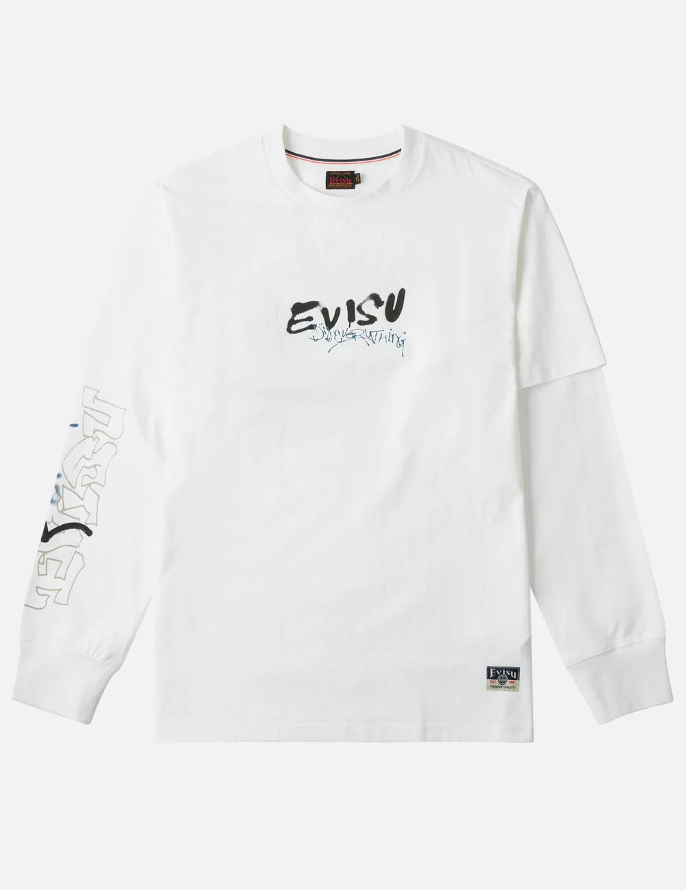 EVISU - DARUMA PRINT FAUX LAYERED LONG-SLEEVE T-SHIRT