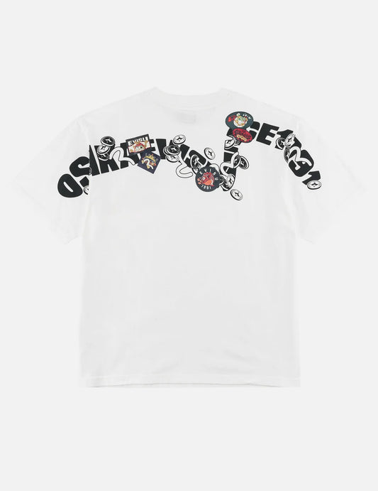 EVISU - MULTI-BADGE FORTUNE DAICOCK PRINT T-SHIRT