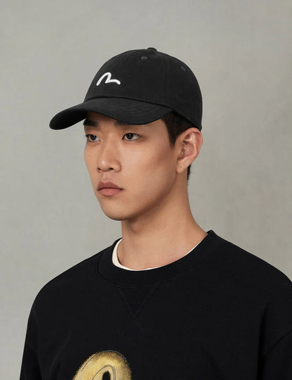 EVISU - SEAGULL AND LOGO EMBROIDERY CAP