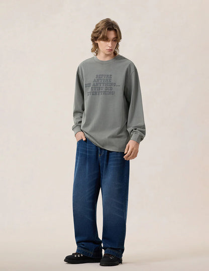 EVISU - REVERSED SEAGULL SLOGAN LONG-SLEEVE T-SHIRT