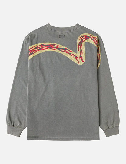 EVISU - REVERSED SEAGULL SLOGAN LONG-SLEEVE T-SHIRT