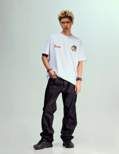 EVISU - DAICOCK PRINT BAGGY JEANS #2000