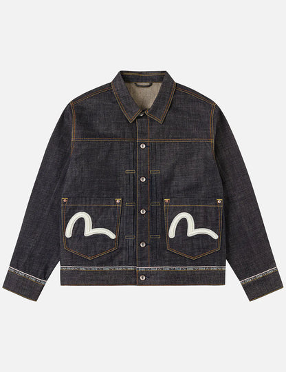 EVISU - LOGO SEAGULL EMBROIDERY DENIM JACKET