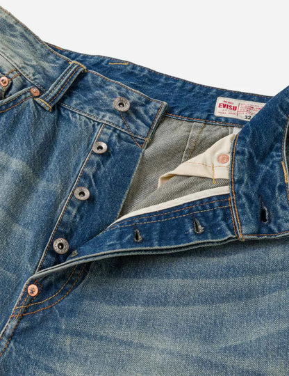 EVISU - SASHIKO PATCH DENIM SHORTS