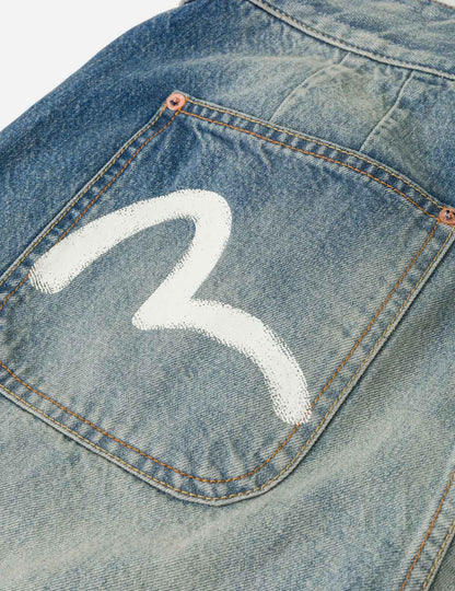 EVISU - SASHIKO PATCH DENIM SHORTS