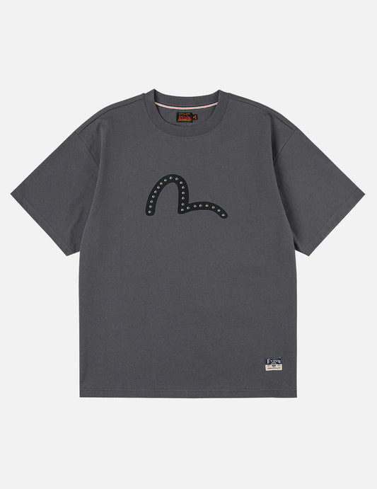 EVISU - SEAGULL PRINTED METAL STUDS T-SHIRT
