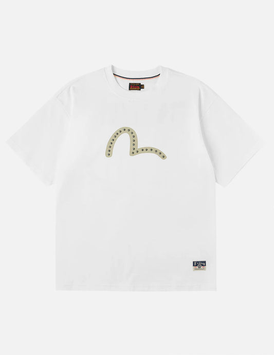 EVISU - SEAGULL PRINTED METAL STUDS T-SHIRT