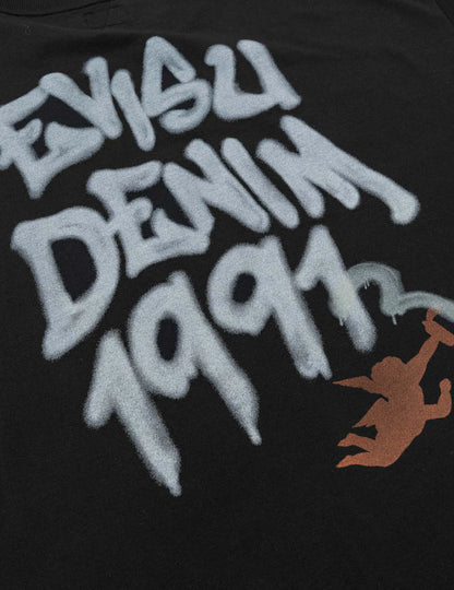 EVISU - ANGEL GRAFFITI SLOGAT T-SHIRT