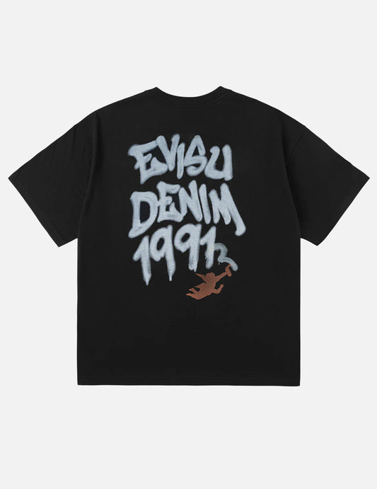 EVISU - ANGEL GRAFFITI SLOGAT T-SHIRT