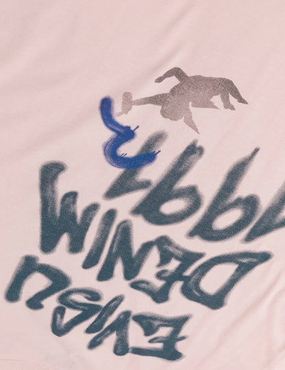 EVISU - ANGEL GRAFFITI SLOGAT T-SHIRT