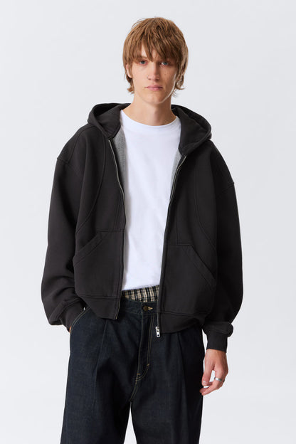 WEEKDAY - ZIP HOODIE BOB BLOCK