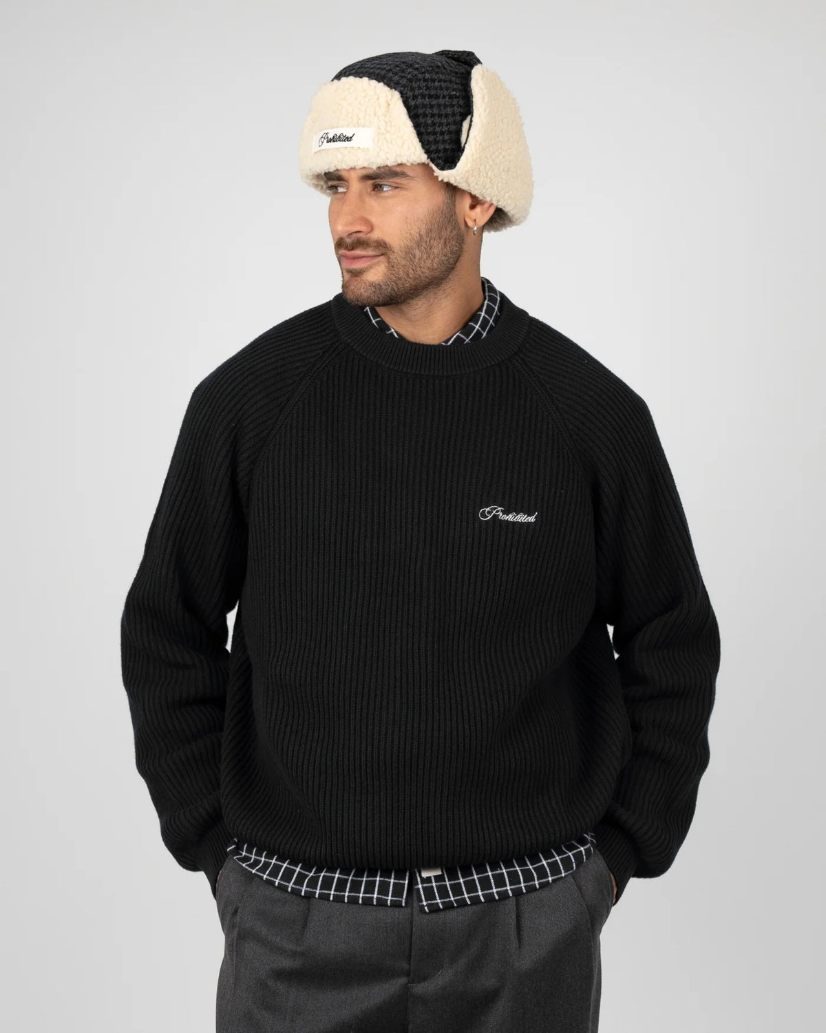 VIETATO - MAGLIONE IN MAGLIA CAMPUS