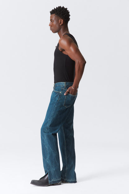 WEEKDAY - SPACE SPLIT-HEM RELAXED STRAIGHT LEG JEANS