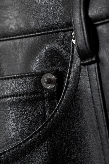 WEEKDAY - SPACE RELAXED FAUX LEATHER ZIP HEM TROUSERS