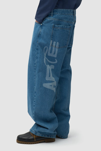 ARTE - STENCIL UNIFORM DENIM PANTS