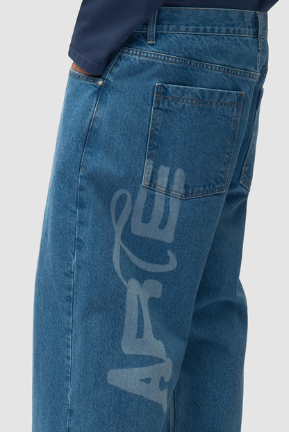 ARTE - STENCIL UNIFORM DENIM PANTS