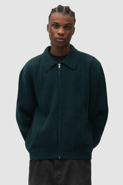 ARTE - CABLE KNIT ZIP CARDIGAN